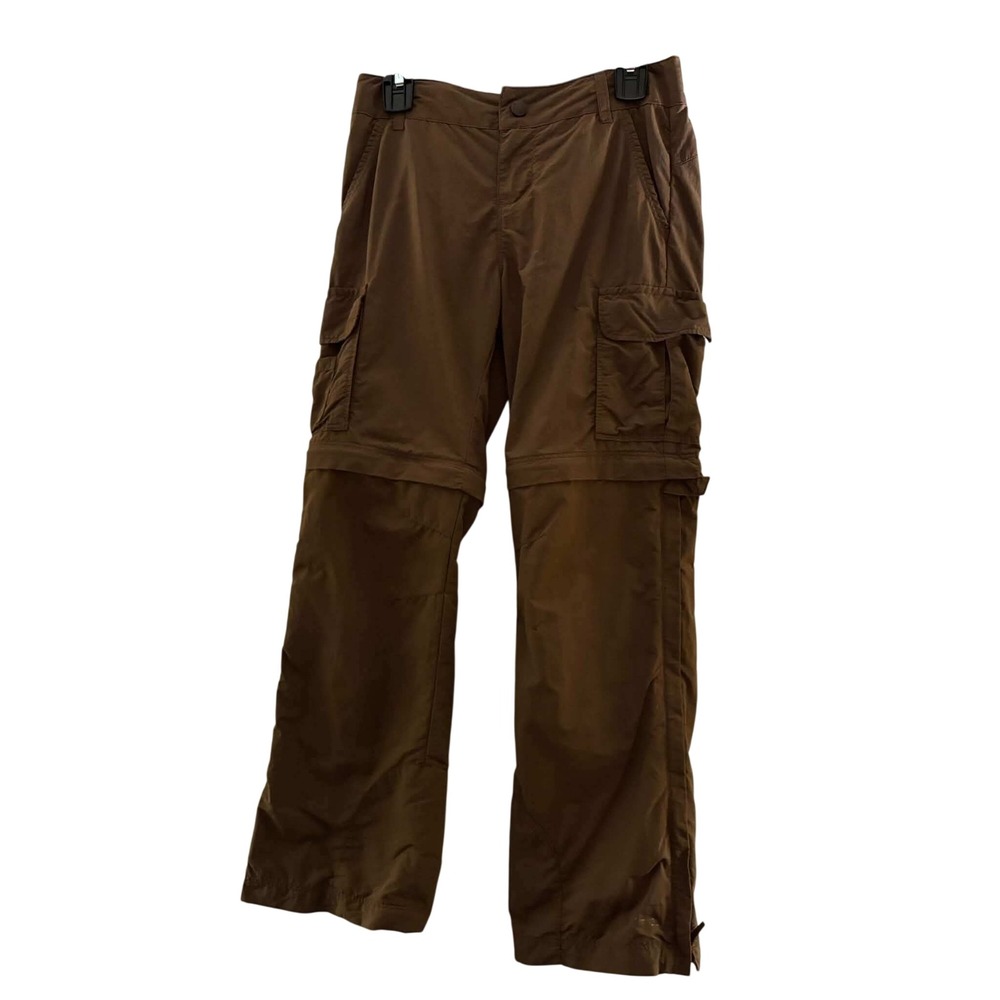 REI Sahara Convertible Cargo Pants Girls 8 S Brown Zip Off Hiking Outdoor